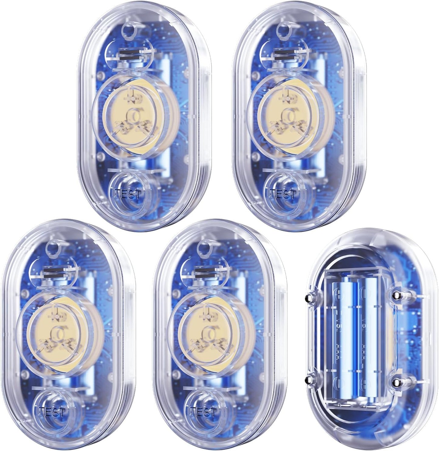 5 Pack WD61 Water Leak Detector for Home, 120dB Water Sensor Alarm for Basement, Leakage Detection Device for Under Sink/Pipe/Drain Drip, Floor Flood in Bathroom/Kitchen/Toilet/Laundry Room, Clear