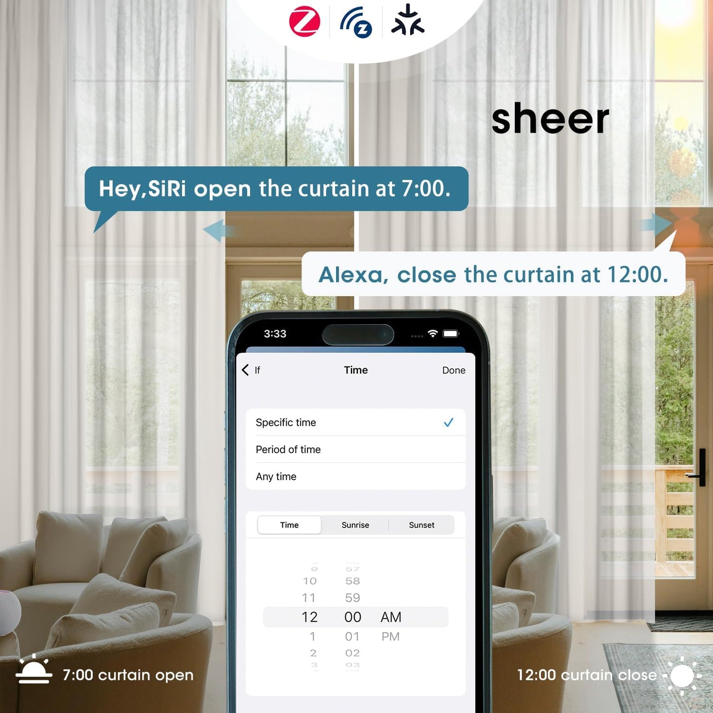 SmartWings Automatic Curtain Opener with Drapery, Motorized Vertical Blinds with Remote, Electric Closet Doors Sliding Panels Compatible with Alexa Google Homekit, Sheer Starry Brilliance