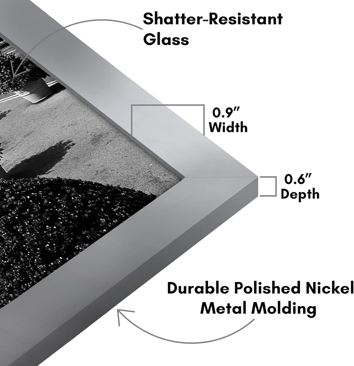 Americanflat 11x17 Picture Frame with Shatter-Resistant Glass - Signature Collection - Gallery-Style Frames Made of Engineered Wood - Photo Frame for Wall Display - Silver