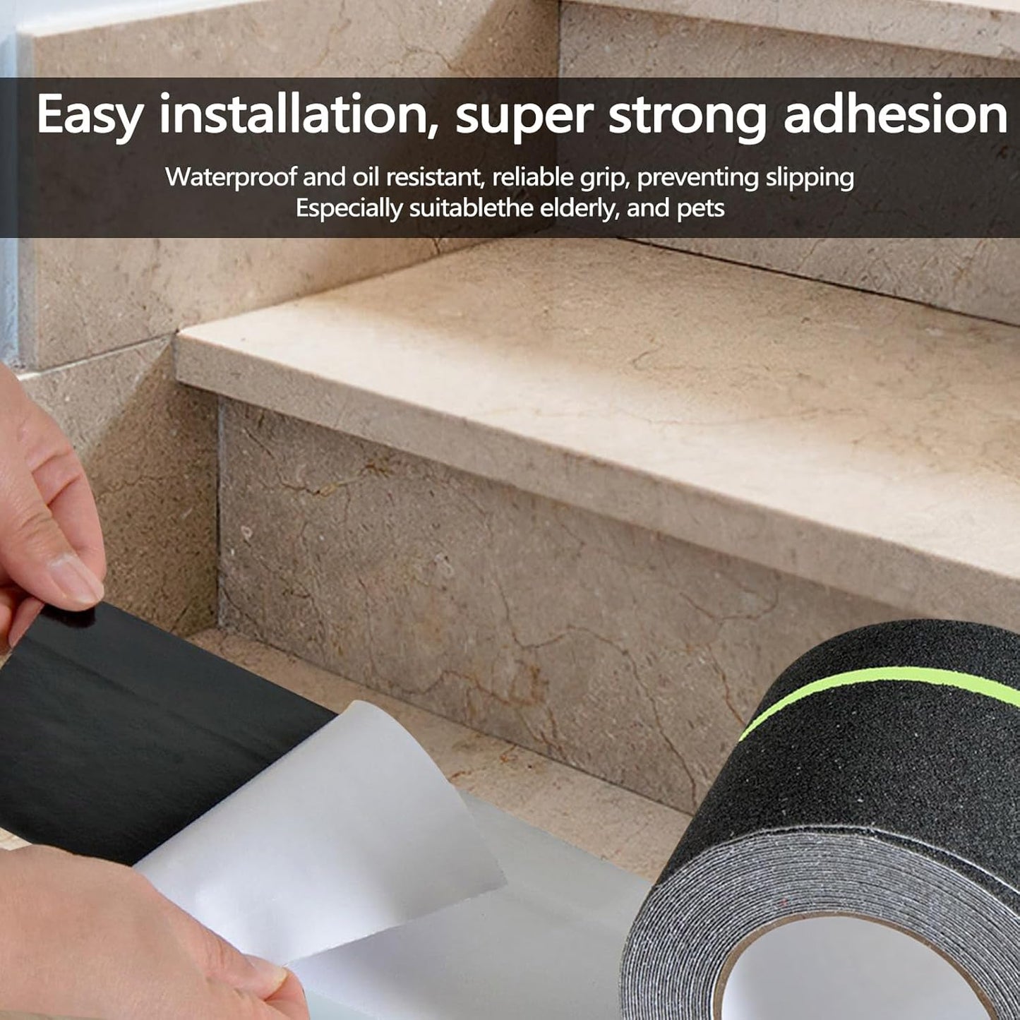 Huakaile Glow in The Dark Tape Anti Slip Grip Tape, 1.96" x 16.4Ft Luminous Reflective Tape, Waterproof Non Skid Traction Tape Strips for Outdoors Steps Indoor Stairs Treads Ladder Floor
