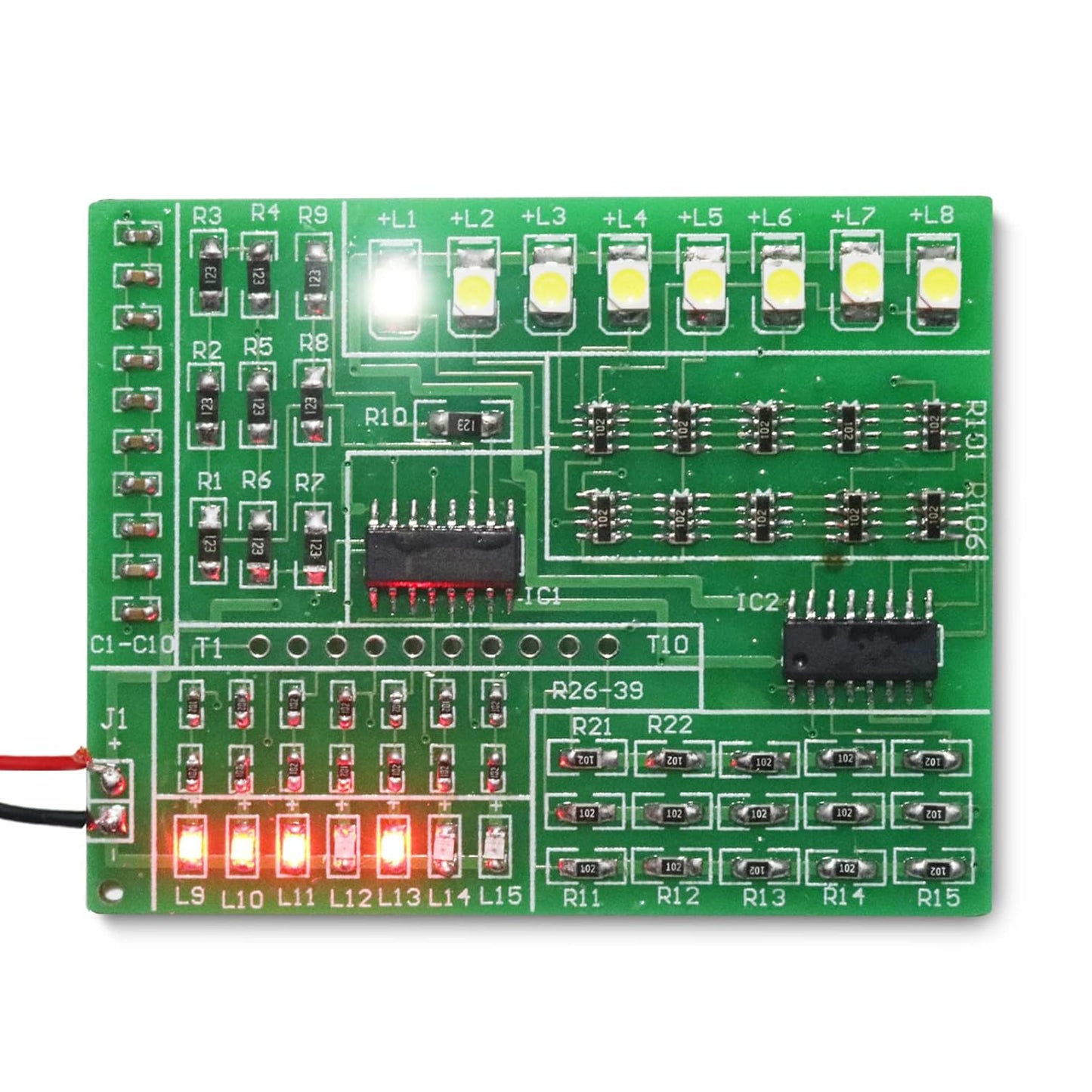SMD Soldering Practice Kit DIY 15-Way RGB Flash LED Autocontrol SMT Electronics Projects Learn How to Soder(0315CD4)