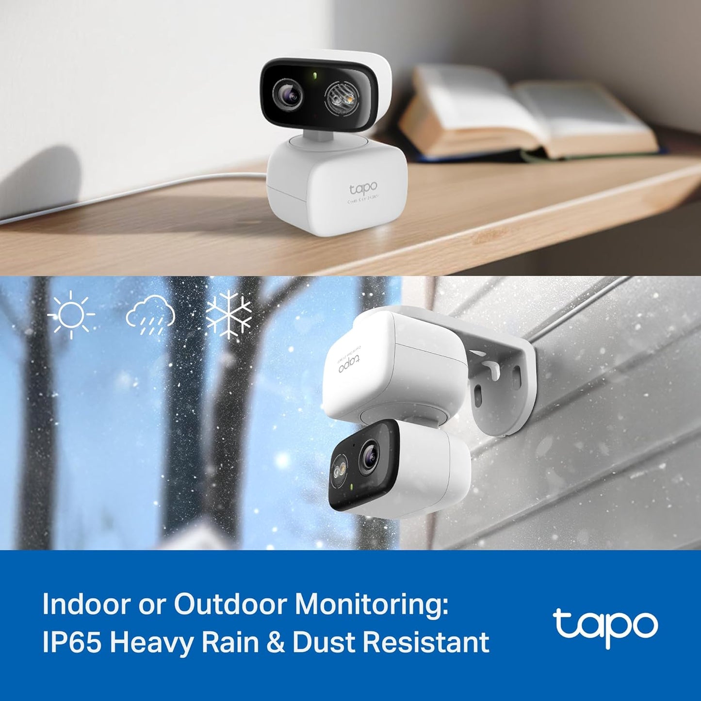 Tapo 2K 3MP Pan/Tilt Indoor/Outdoor Security Camera - Free Person/Baby Cry Detect & Motion Track, 360° View, Color Night Vision, SD/Cloud Storage, Works w/Alexa & Google Home HybridCam 360