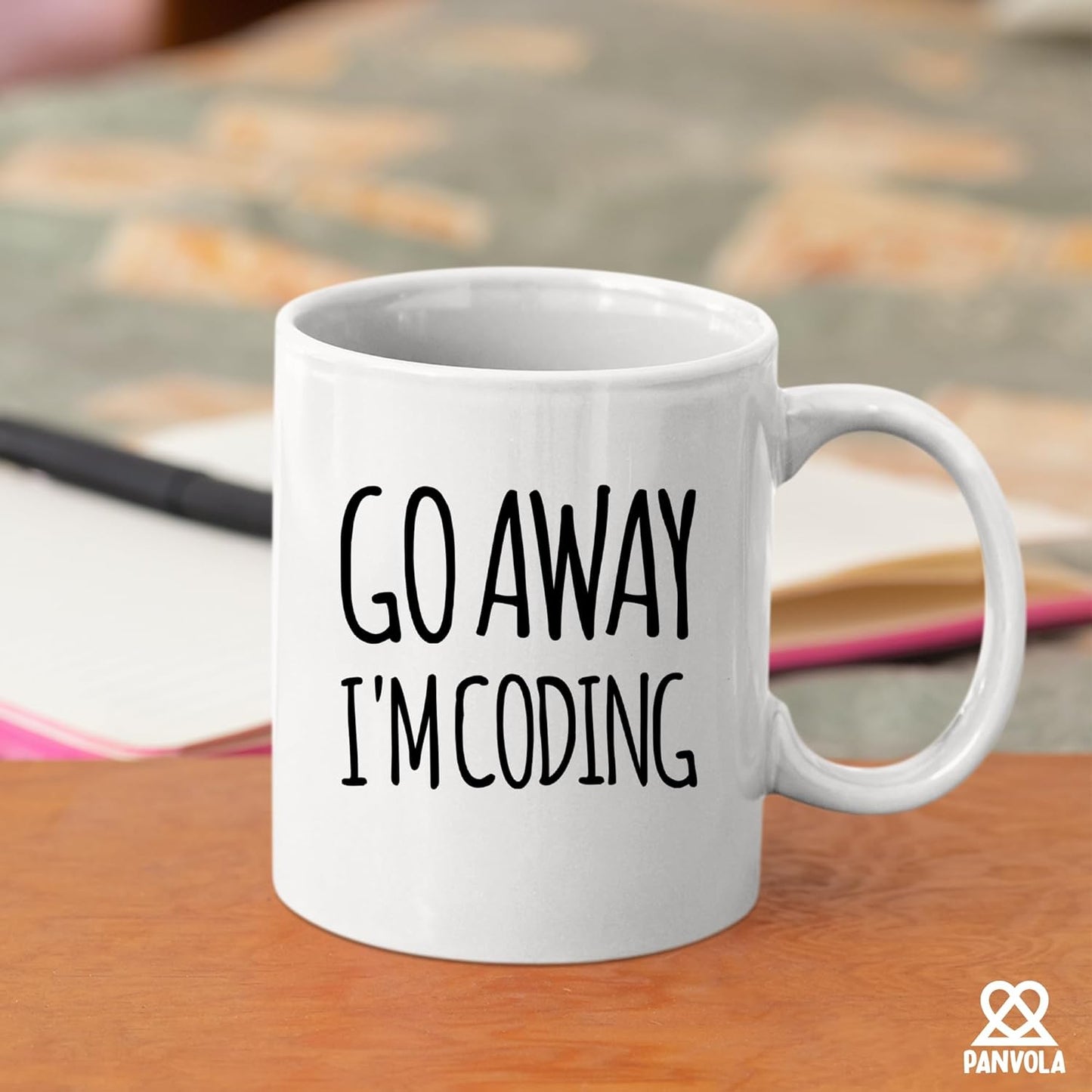 Panvola Go Away I'm Coding Coder Gift Computer Programming Programmer Student Graduation Birthday Valentines Christmas Drinkware Novelty Coffee Ceramic Mug White 11 oz White
