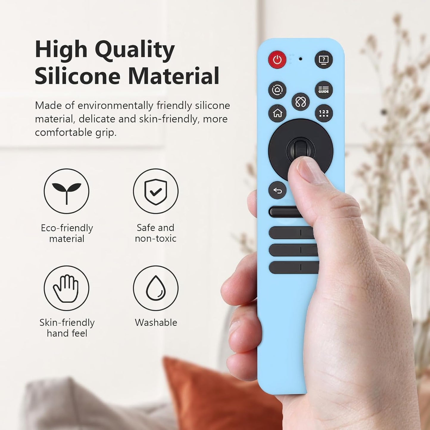 LEFXMOPHY Cover for LG MR25GA Remote Compatible with 2025 LG OLED Smart TV C5 B5 G5 M5 Series Remote, Silicone Case Glow in Dark - Blue