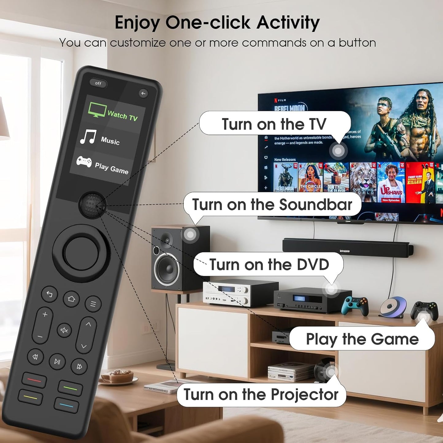 SofaBaton X1S Universal Remote Control with Hub, Improved Scroll, Smart Remote All in One with Customize One Touch Activities, Compatible with IR/Bluetooth/WiFi Devices