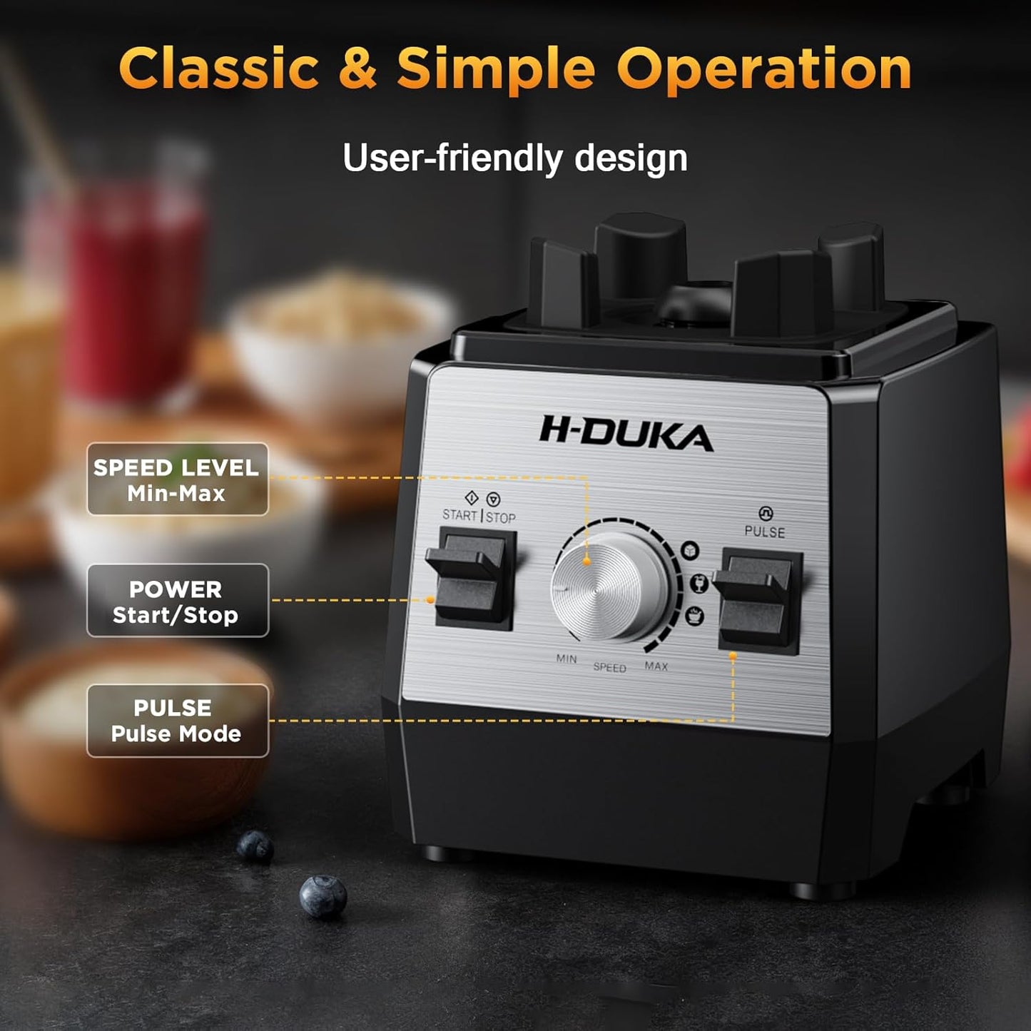 Blender for Smoothies with 64 Oz Capacity, Blenders for Kitchen with BPA-Free Container, Smoothie blender for Ice Crushing, Frozen Drink, Baby Food, Sauces, Dishwasher Safe