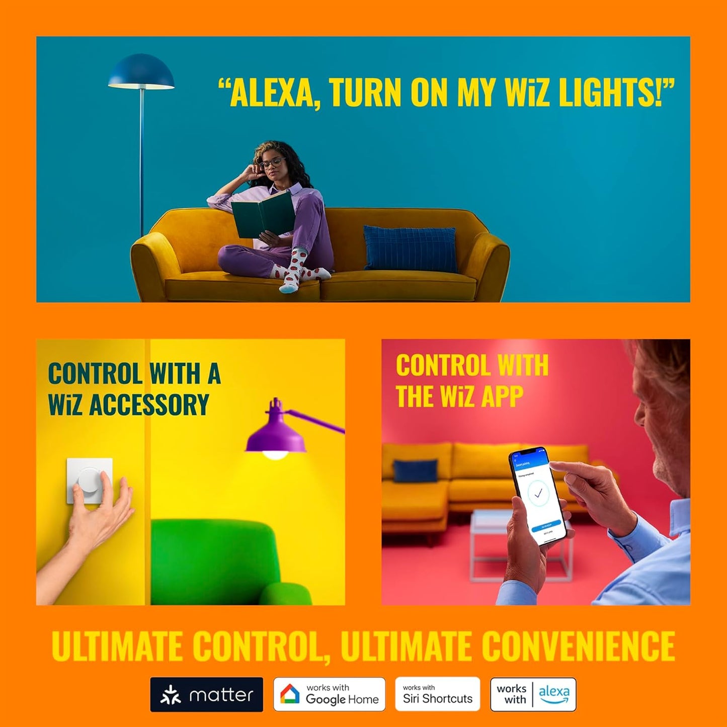 WiZ Smart Plug- Sunset to Sunrise Automation + Motion Detection + Control with Voice or App, Compatible with Alexa, Google Home, and HomeKit - WiFi Wall Outlet - 4 Pack