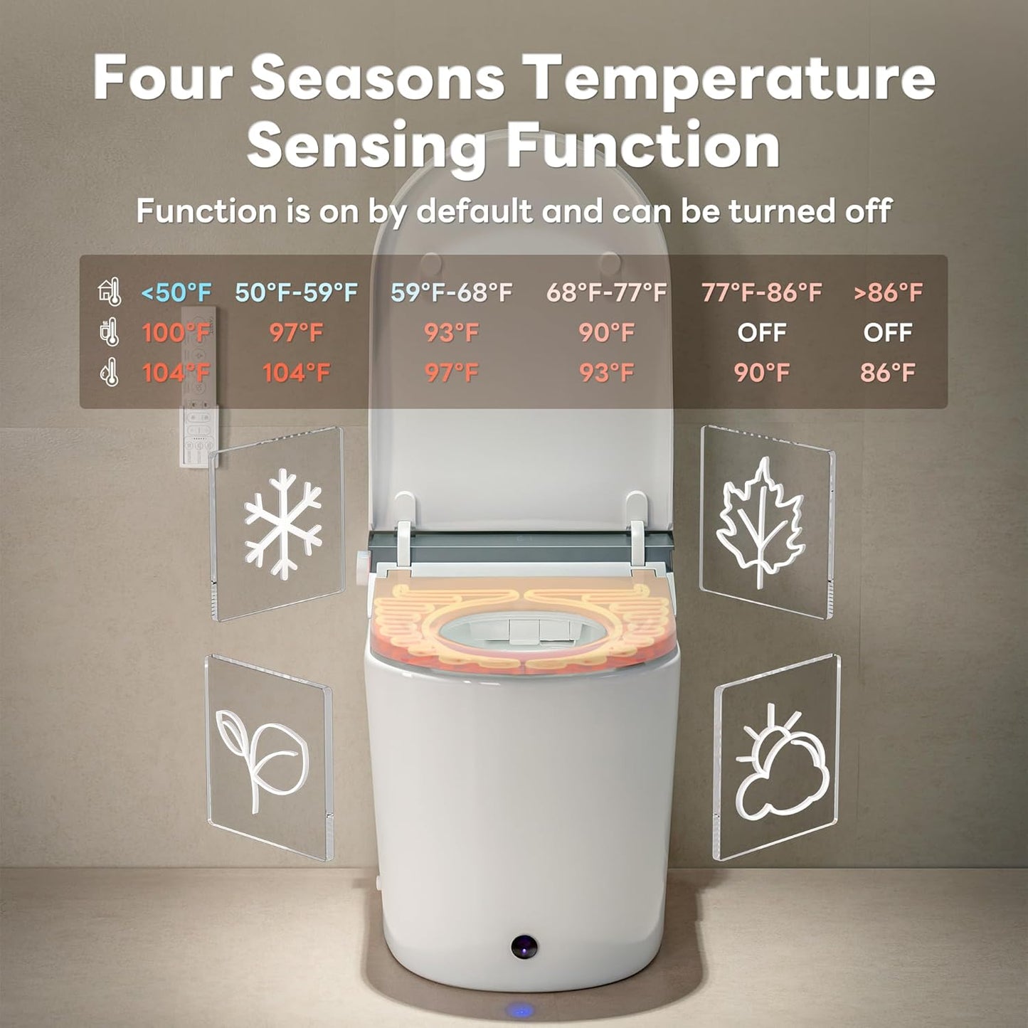 CANEST Smart Toilet with Bidet Built in, Foam Dispenser, Auto Temp Control Wide Heated Seat&0.1s Instant Water, Full-Area Seat Sensor, Auto Open/Close, Foot Sensor, Auto Deodorization, Remote(FC-002)