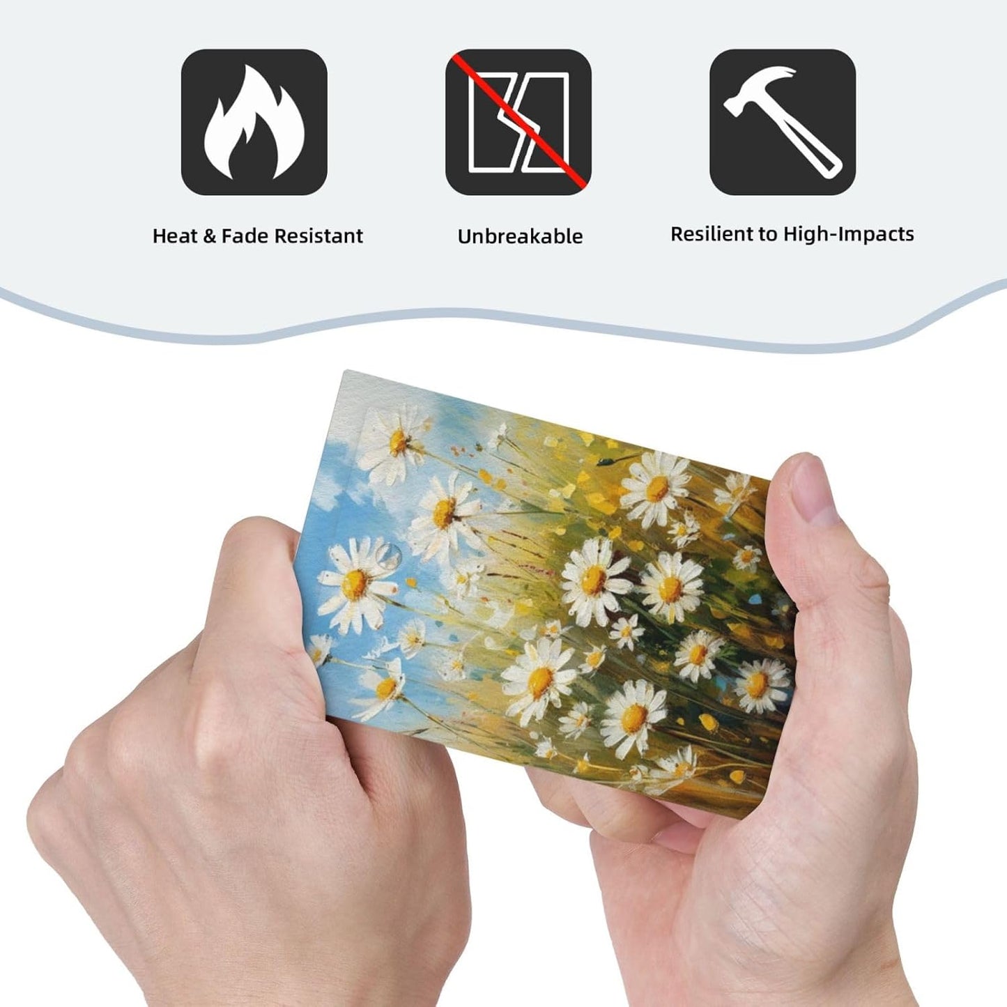 Decorative Light Switch Plate Covers White Daisy Flowers Floral Oil Painting 1 Gang No Device Single Blank Outlet Covers Wall Plate Light Switch Cover Plate for Bedroom Home Decor