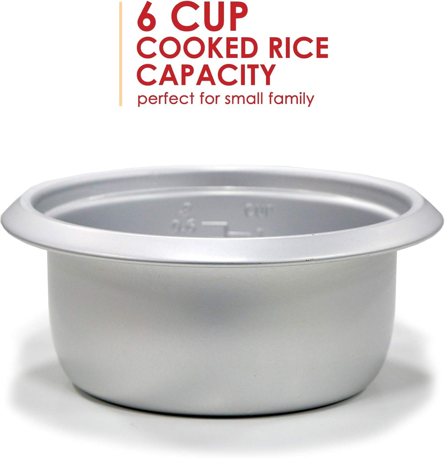 Elite Gourmet ERC-003X Electric Rice Cooker with Automatic Keep Warm Makes Soups, Stews, Grains, Hot Cereals, 6 Cups Cooked (3 Cups Uncooked), White