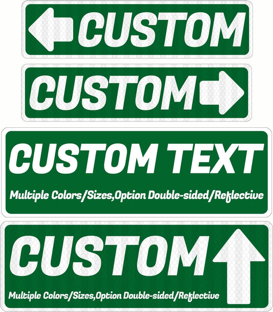 Custom Street Sign with Arrow, Road/Address Signs, Double-sided/Reflective Option, Personalized Outdoor Metal Sign for Home Business Shop Yard Garage Gift