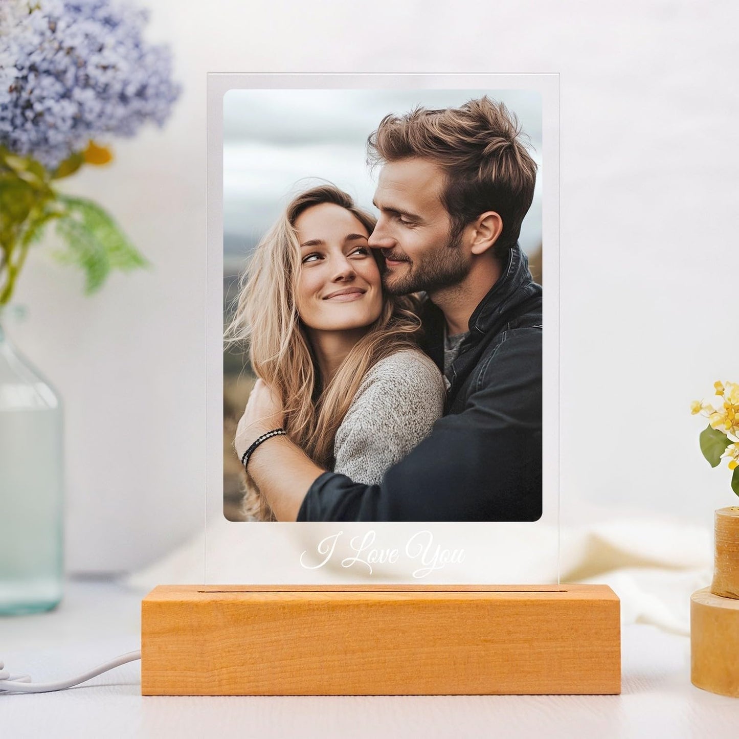 Custom Picture Frame, Personalized Photo Frames, Customized Picture Frames, Personalized Valentines Day Gifts for Women Men Her Him Girlfriend Boyfriend Mom Dad Family Couple Pet