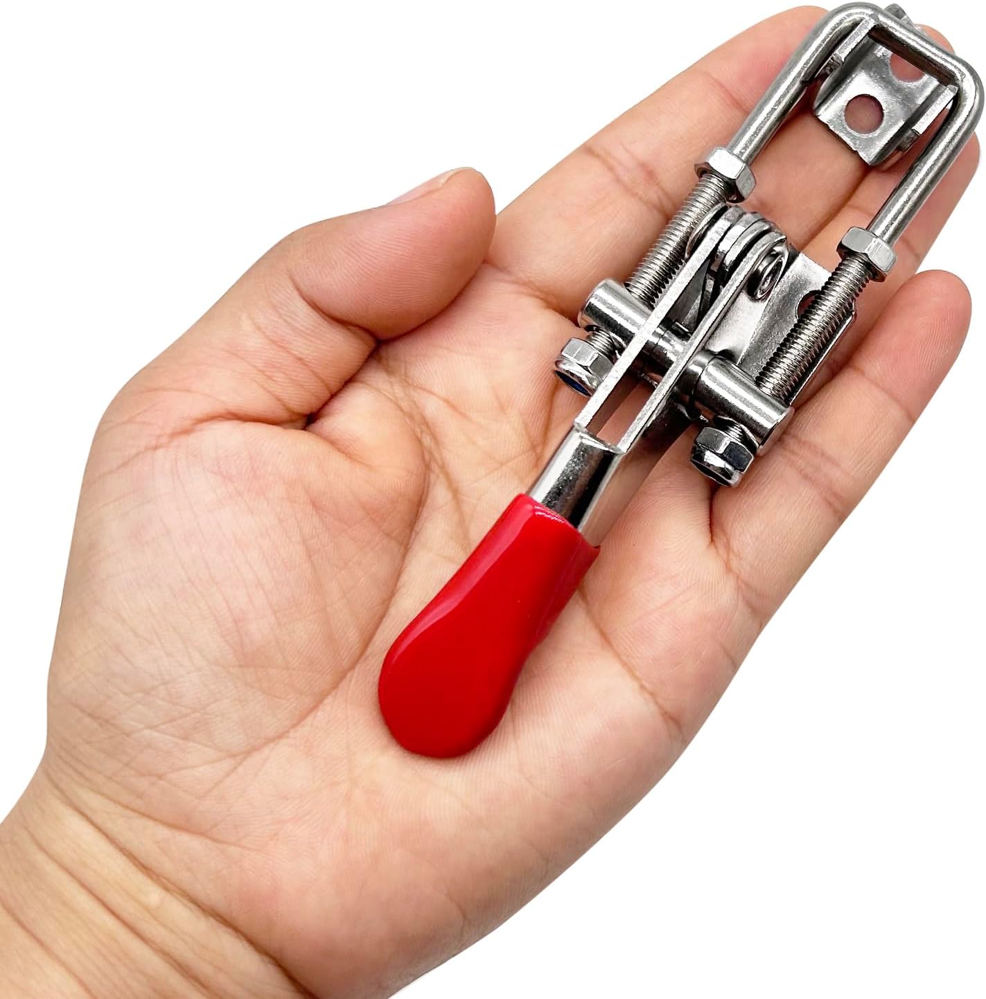 2pcs Heavy Duty Toggle Clamp Capacity 400LBs, 304 Stainless Steel Adjustable U Bolt Holding Quick Release Latch (40323-2pcs)