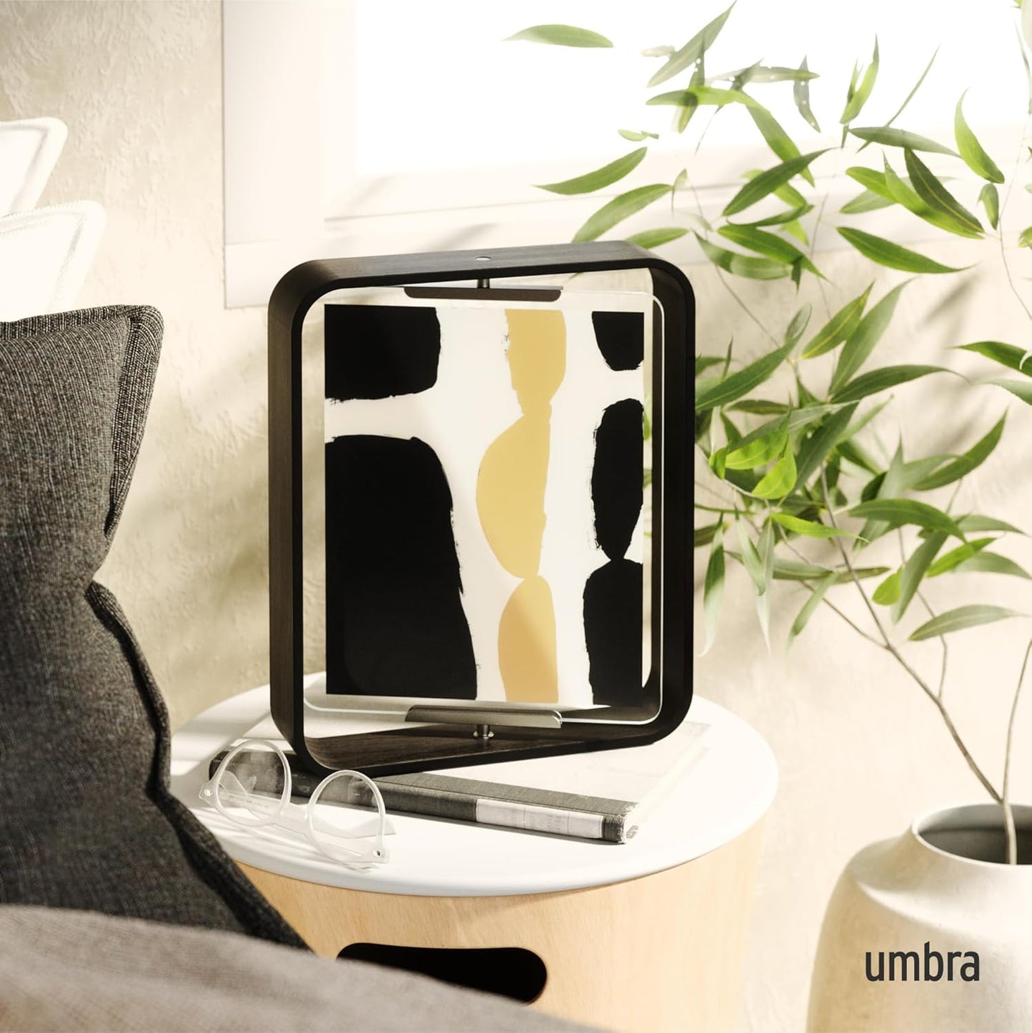 Umbra Table Picture Frame Two Sided Picture Frame for 8 x 10 Inch Photos Wood Black
