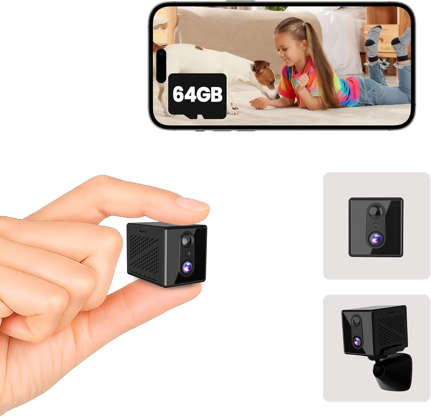 javiscam 4K Security Camera with 64GB SD Card, Battery Powered Security Cam, 100-Day Standby, AI Human Detection, Night Vision, Real-Time Alert, Baby Monitor, Pet Cam for Home or Office