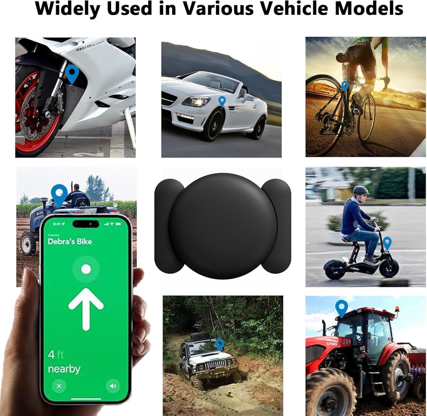 GPS Tracker for Vehicles, Tracker Device for Vehicles No Monthly Fee, Real-Time Tracking Car Tracker Work with Find My (iOS Only), Magnetic Mini Car Tracker Device Hidden with Magnetic Waterproof Case