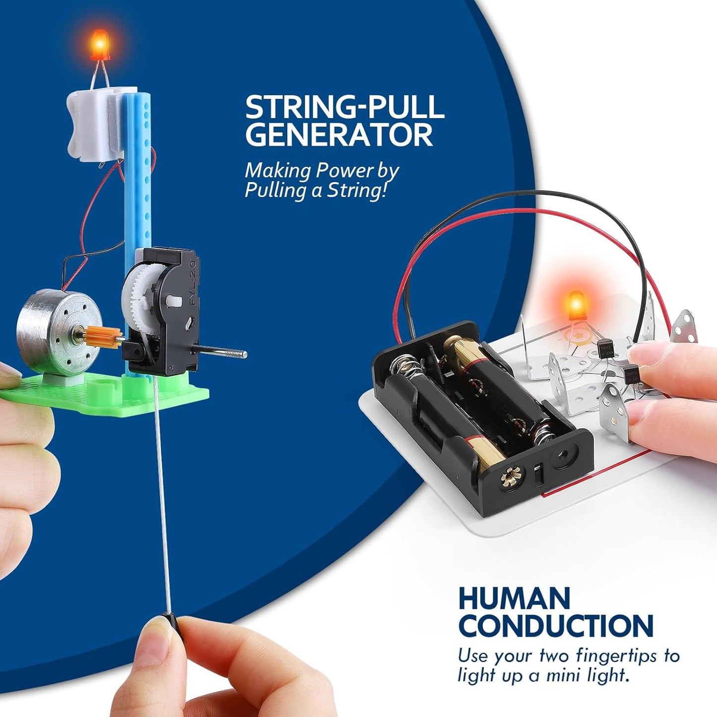Science Circuit Kit Electricity for Kids Age 8-12, STEM Electrical Circuits Light Bulb Experiment, Electric Energy Technology Project Kits, STEAM Toys Science Gifts for 8 9 10 Year Old Boys Girls