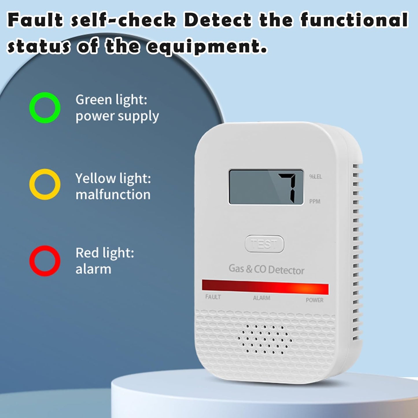 2-in-1 Carbon Monoxide and Combustible Gas Detectors Combination, Plug in Co Leak Detector LNG LPG Monitor for Home Travel RV Essentials, Sound Alarm Over 85dB, 50-Feet Detection Range, 1PCS