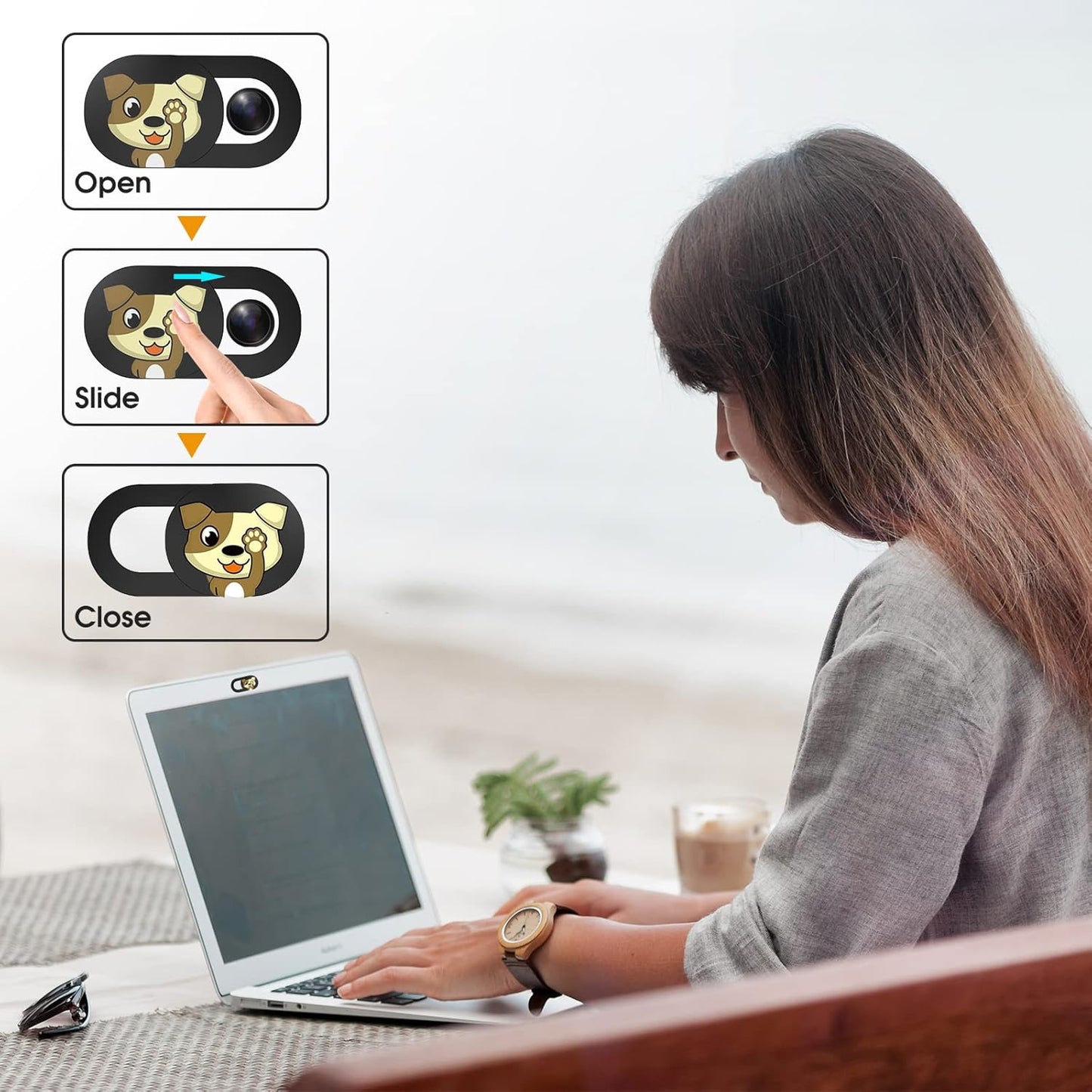 Laptop Camera Cover Slide Cute-6PCS,Ultra-Thin Webcam Cover Compatible with Laptop,Computer,Smart Phone,Tablet.Cute Pattern Web Cam Privacy Cover to Protect Your Privacy
