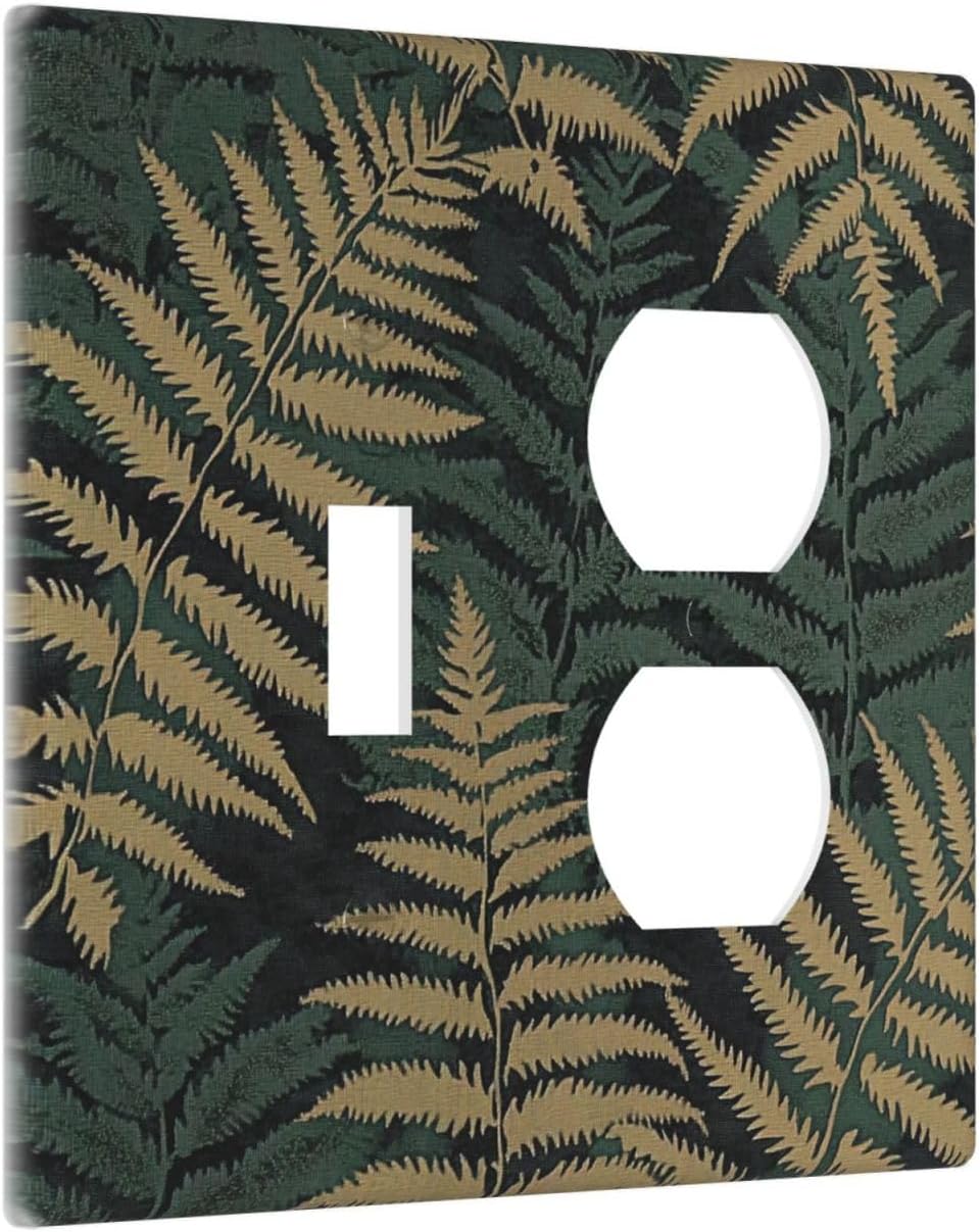 Wallplates Botanical Fern Green Leaf Forest 1 Toggle 1 Duplex Switch Plate Electrical Gfci Faceplate Decorative Light Switch Covers For Bed Room Home Decor