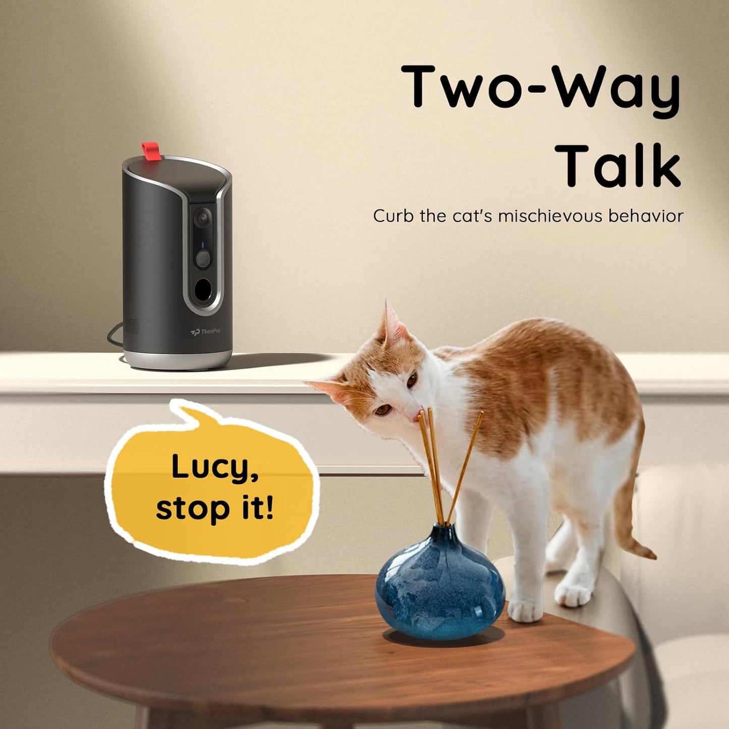 Pet Camera Treat Dispenser [1-Year Trial: Cloud + AI Features Included], 2K Dog & Cat Cam, Remote Treat Tossing, 360° Auto Tracking, 5G/2.4G WiFi Compatible, 2-Way Talk, Motion Alerts Indoor