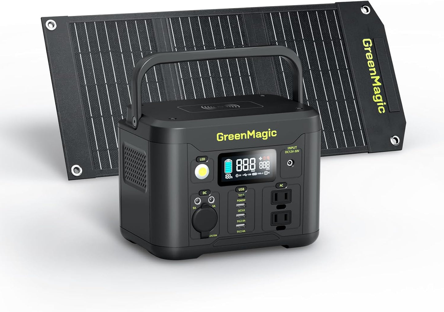 Portable Power Station 330W with 20W Solar Panel, Solar Generator Fast PD Output 227Wh Lithium Battery, Solar Powered Power Bank 120V Pure Sine Wave AC Outlet for Camping, Travel, Home Blackout