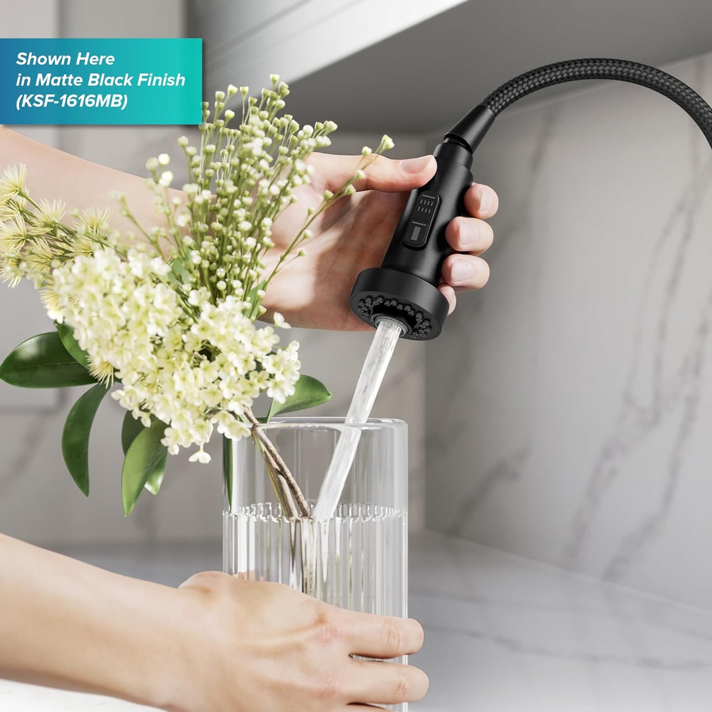 KRAUS Bolden Motion Sensor Single Handle Pull Down Touchless Kitchen Faucet in Spot-Free Stainless Steel, KSF-1616SFS