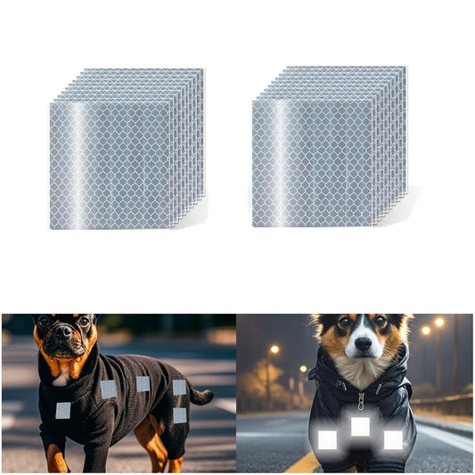 Non Fading White Reflective Stickers 3 inch X 3 inch, Outdoor Waterproof High Visibility Warning Safety Adhesive Reflector Tape (20 Pcs)