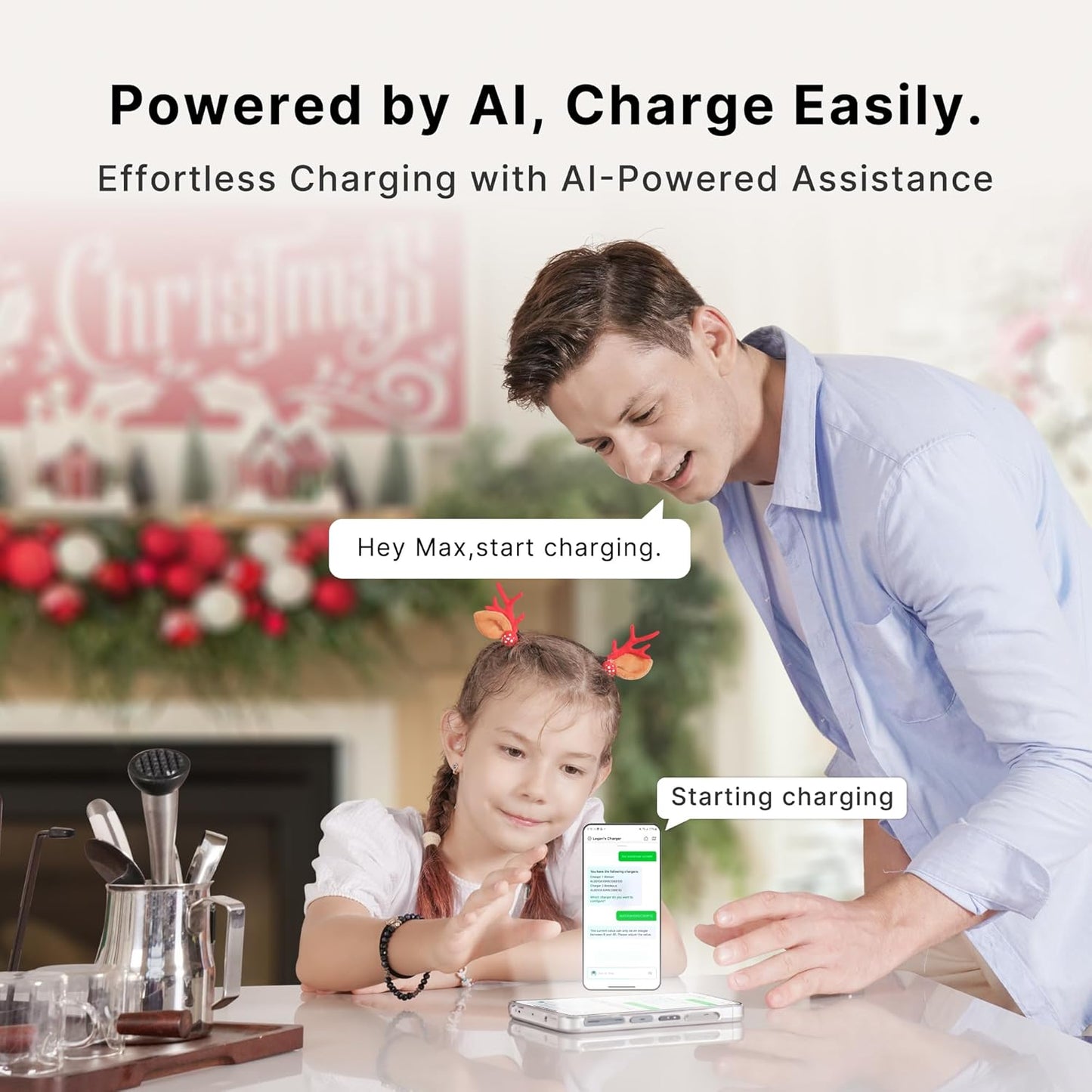 Autel Level 2 EV Charger 40 Amp Home Smart AI Electric Vehicle (EV) Charger, Wi-Fi and Bluetooth Enabled EVSE, with in-Body Holster and 25-Foot Cable NEMA 14-50 Plug(Dark Gray)