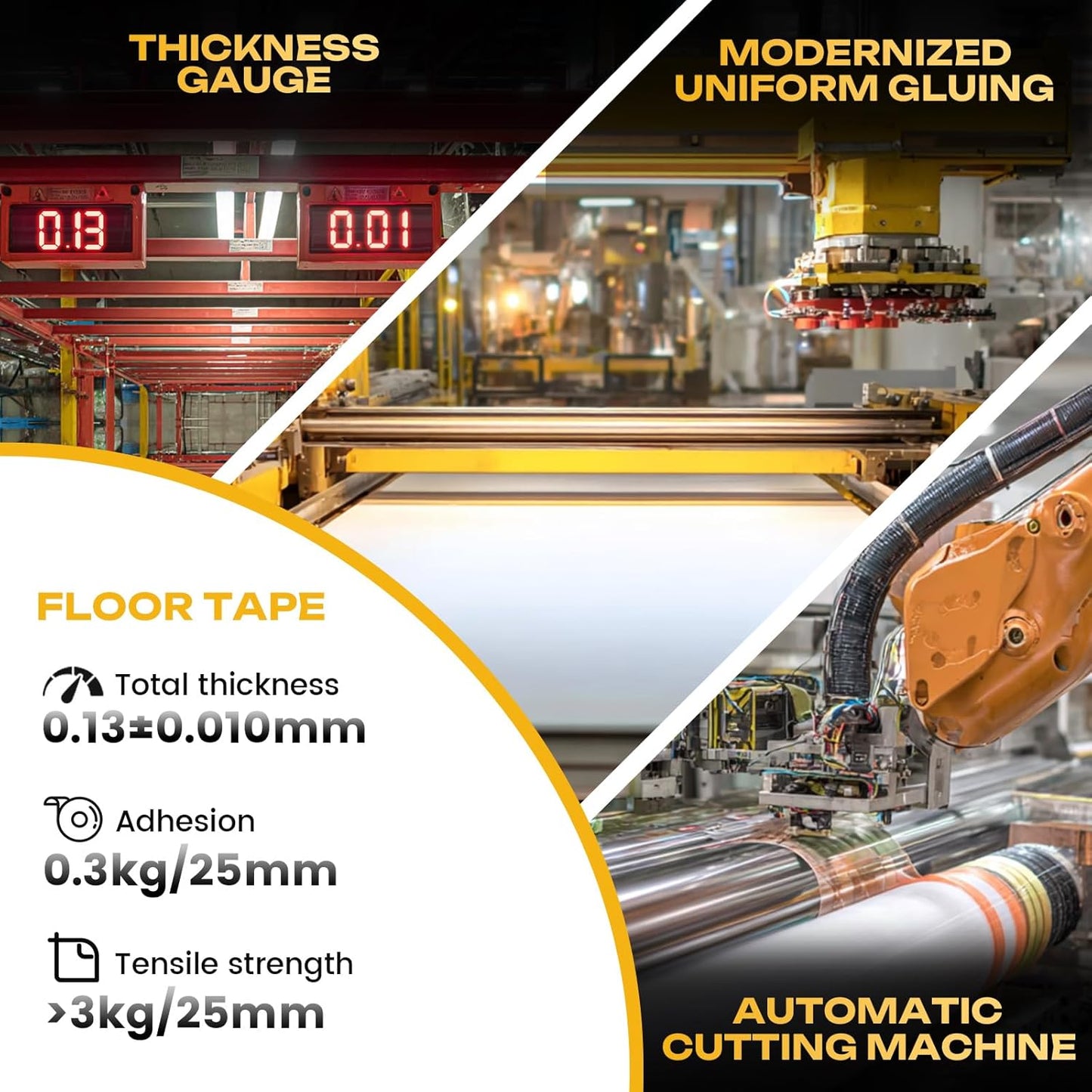 Industrial Red & White Caution Tape 2-Pack | 2in x 108ft Floor Marking Tape | Waterproof & Forklift-Proof | Long-Lasting for Warehouse, Factory, Parking