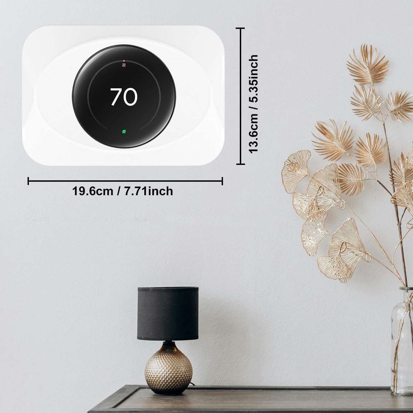 Nest Thermostat Wall Plate Cover Replacement Compatible with Google Nest Learning Thermostat (4th Gen), Practical Nest Learning Thermostat 4 Trim Kit, Snap fit Design (White, 2 Packs)