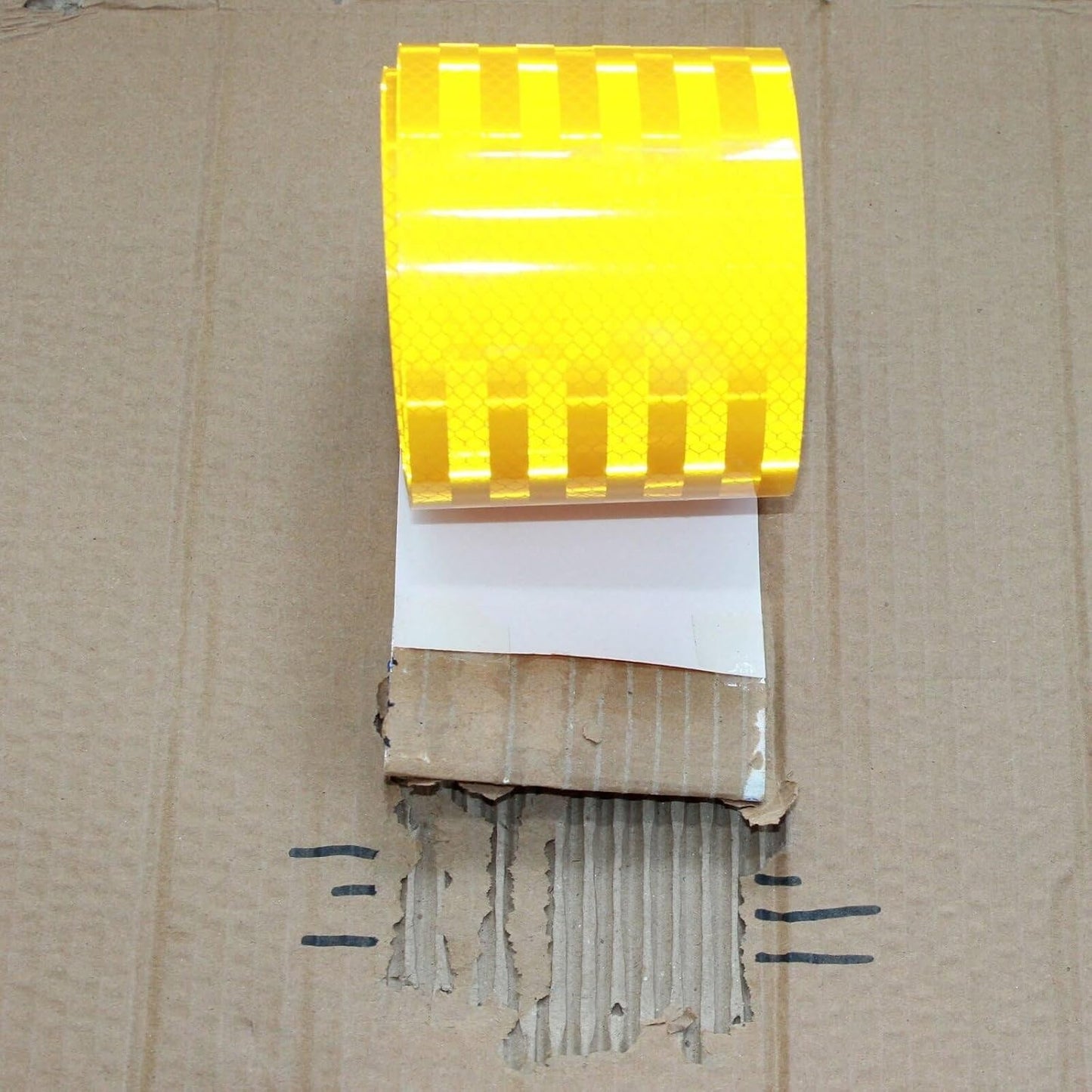 Non Fading Reflective Tape Yellow 4 inch, Outdoor Waterproof High Visibility Warning Industrial Marking Tape, Safety Stickers (11 feet)