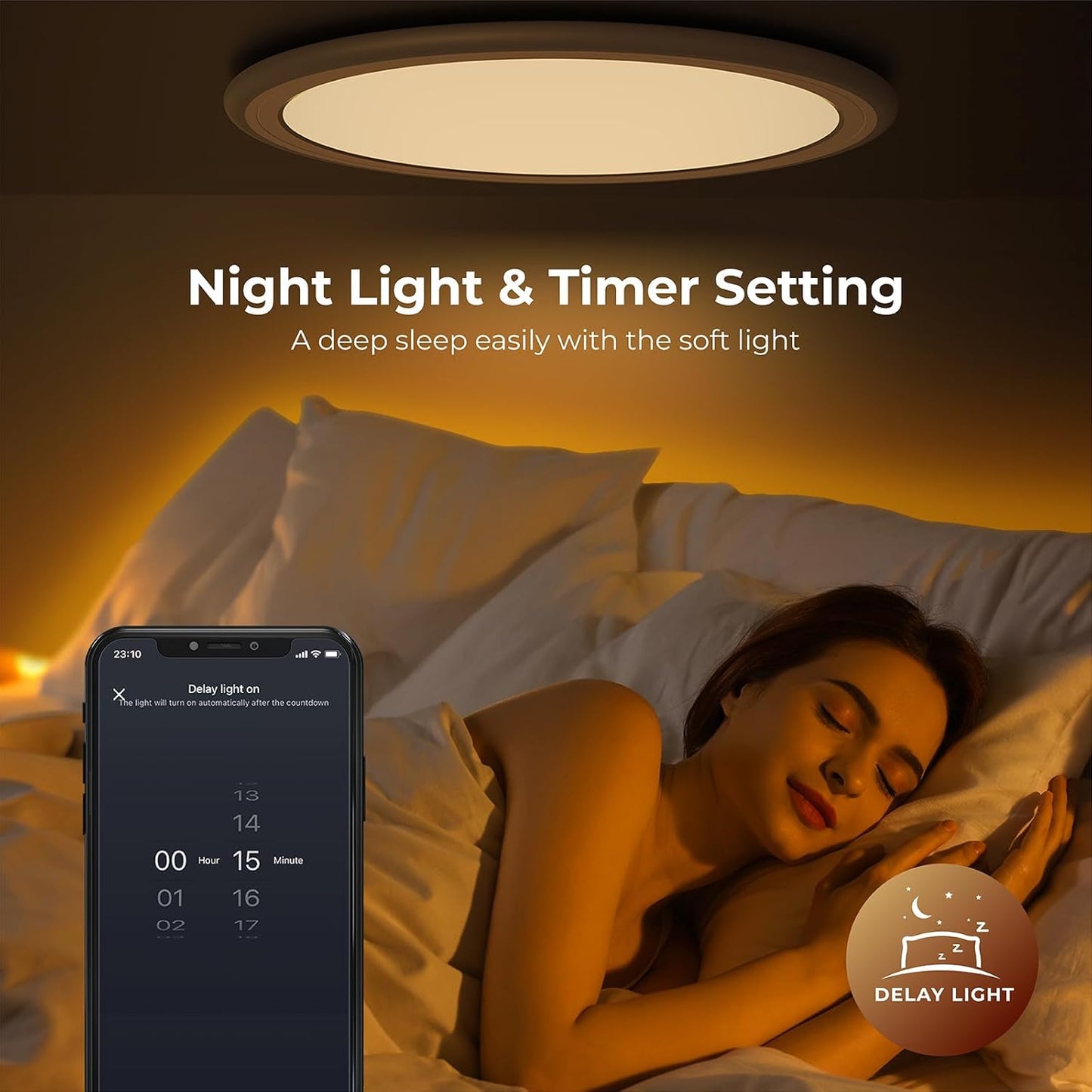 BLNAN Smart RGB LED Flush Mount Ceiling Light with Remote, 13 Inch 24W Dimmable Color Changing Low Profile Wired White Fixture, Works with Alexa Google Home App for Bedroom Living Kids Room Party