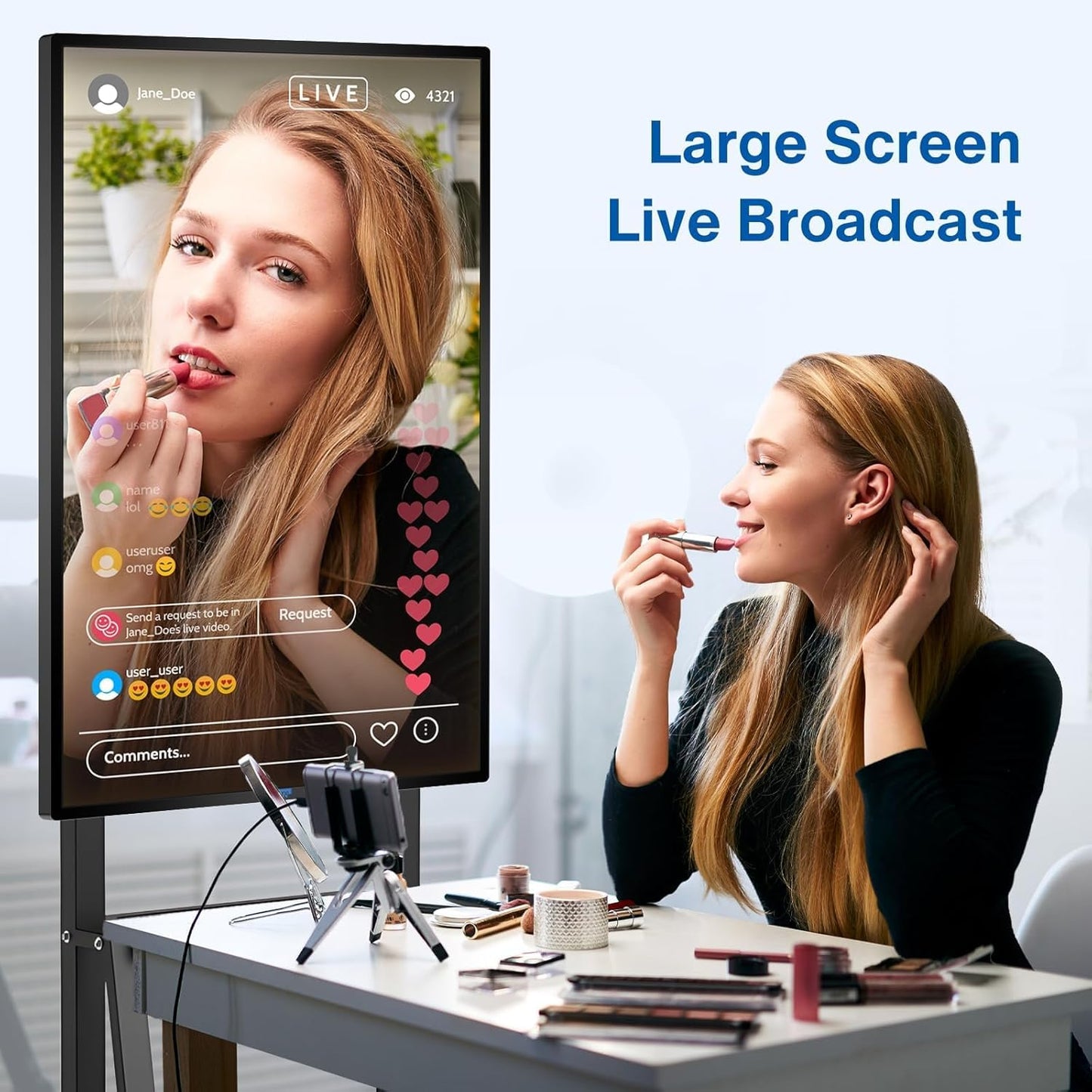 49" 1080P Interactive Smart Board for Classrooms & Office | Wireless Teaching Whiteboard with Touchscreen Android 12, Multi-Device Sharing | Safety-Rated (Board Only)