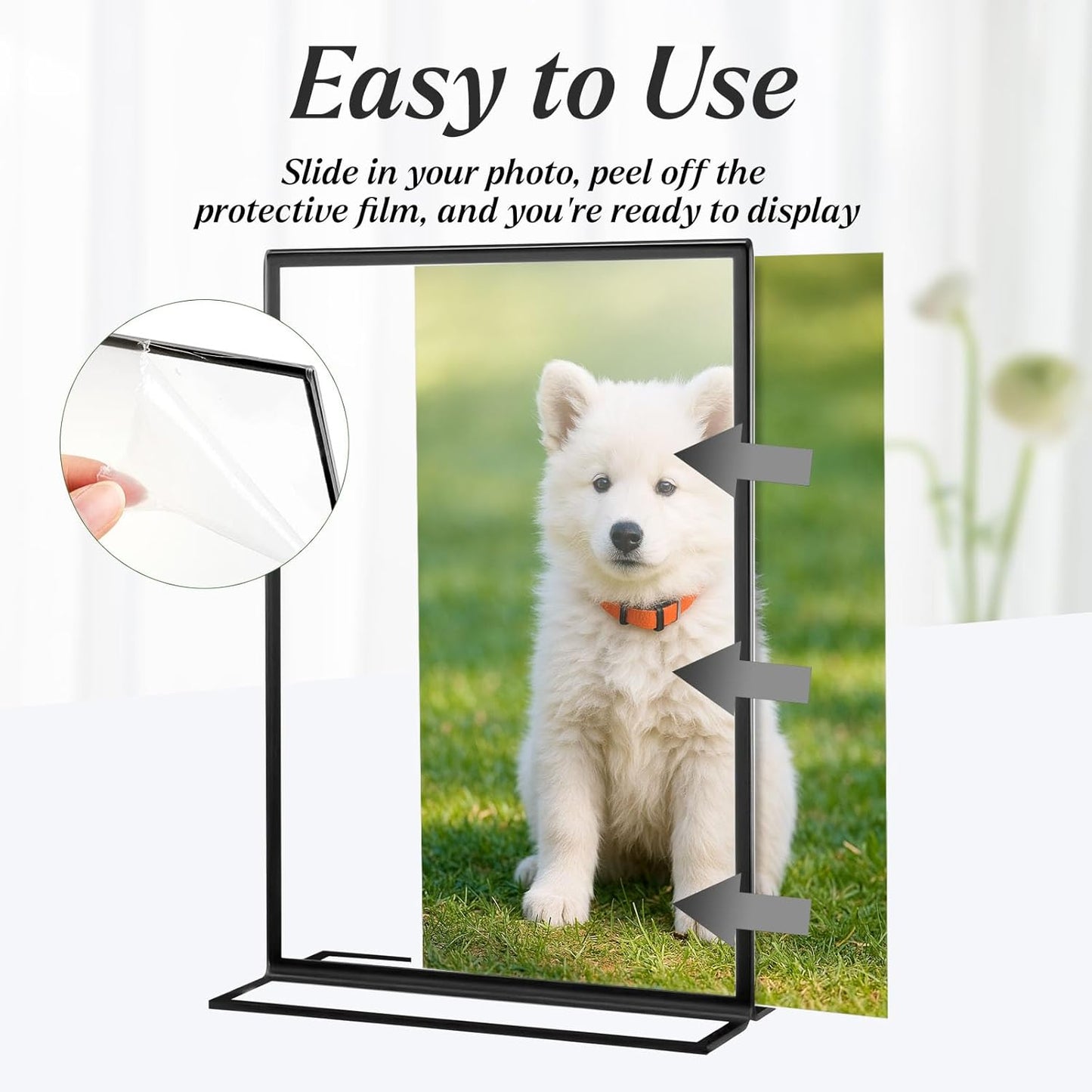 20 Pack 5x7 Acrylic Sign Holders, Double Sided Vertical Stand Clear Picture Frames, Wedding Table Numbers Frames for Party, Restaurant Signs and Office Photos, Black