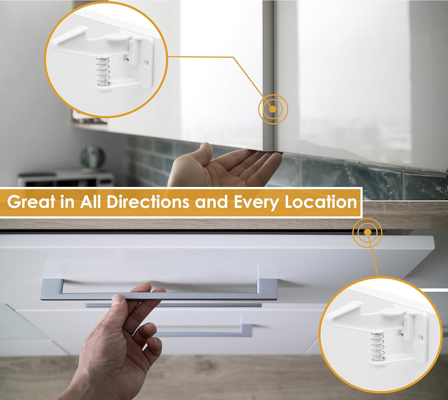 12 Pack Cabinet Locks Child Safety | Baby Safety Cabinet Locks NO Drilling 3M Adhesive Baby Proof Drawer Lock Child proofing cabinets latches for Kids Latch for Drawers & Door Child Safety Locks