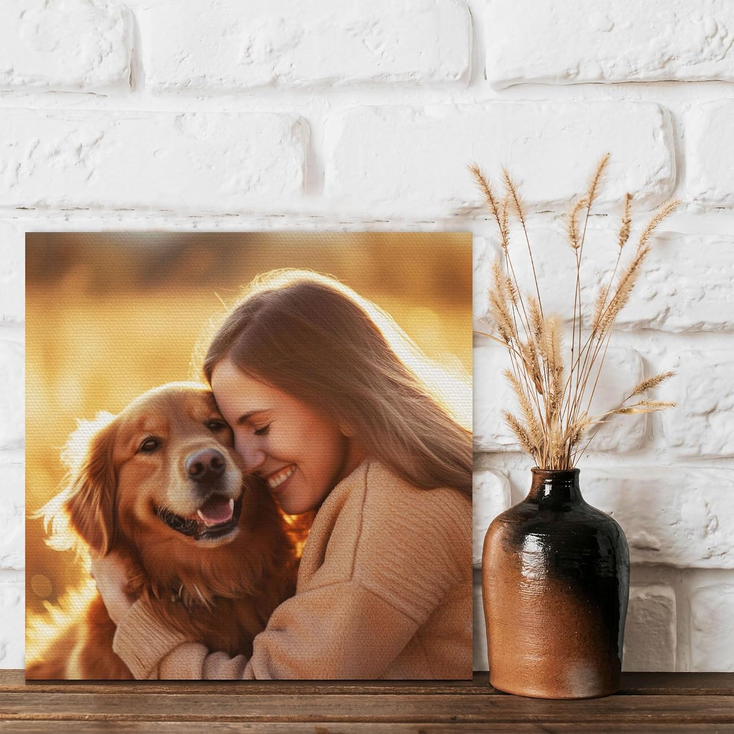 SPECPIX Custom Canvas Prints with Your Photos Customized Canvas Wall Art Personalized Canvas Pictures Gifts for Pet Dog Baby Family Mom Dad Men Women Couple Boyfriend Girlfriend Framed 10x10