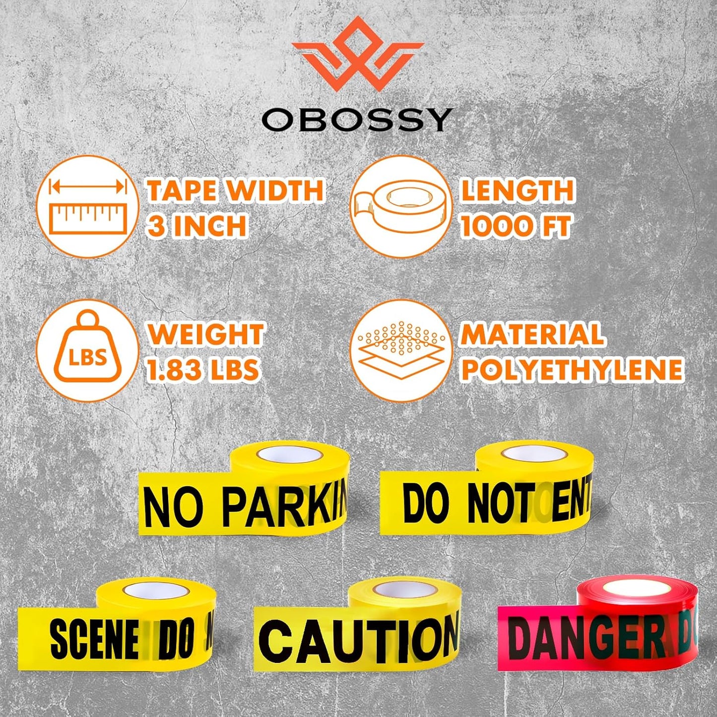 Caution Warning Tape – 3 Inch x 1000 Feet | Bright Safety & Hazard Tape with Bold Black Text for Construction, Events, and Dangerous Areas (Caution, 2 Pack)