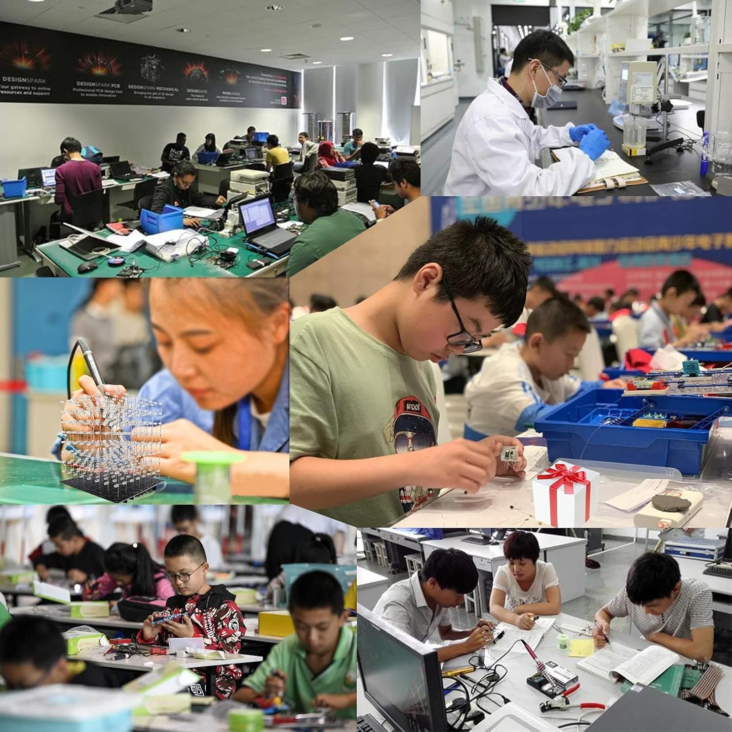 8x8x8 LED Cube DIY Electronic Soldering Project Kit, User Needs to Solder The LED, Displayed Content Can Be Modified [3D8C-BLUE]