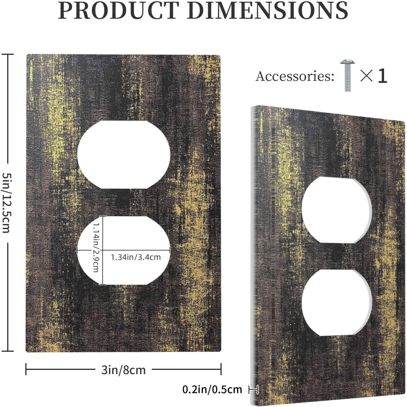 Outlet Covers Vintage Industrial Rusty Metallic 1 Gang Duplex Light Switch Cover Decorative Switch Plates Electrical Receptacle Faceplate Wall Plate For Farmhouse Cabin Decor