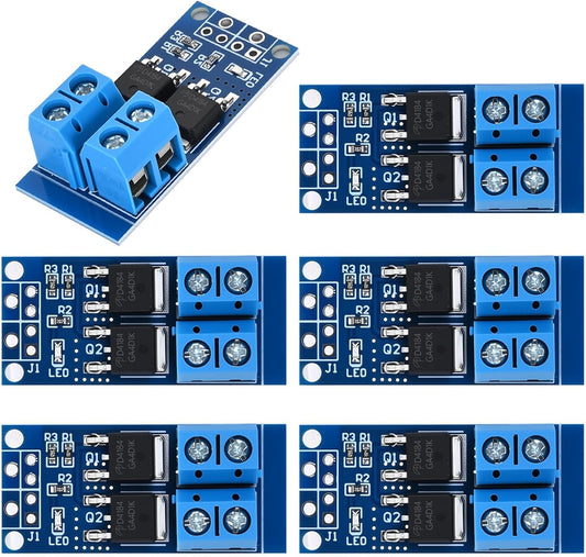6PCS Dual High-Power MOSFET Trigger Switch Drive Module 0-20KHz PWM Adjustment Electronic Switch Control Board Motor Speed Controller Lamp Brightness Control, DC 5V-36V 400W, 15A (Max 30A)