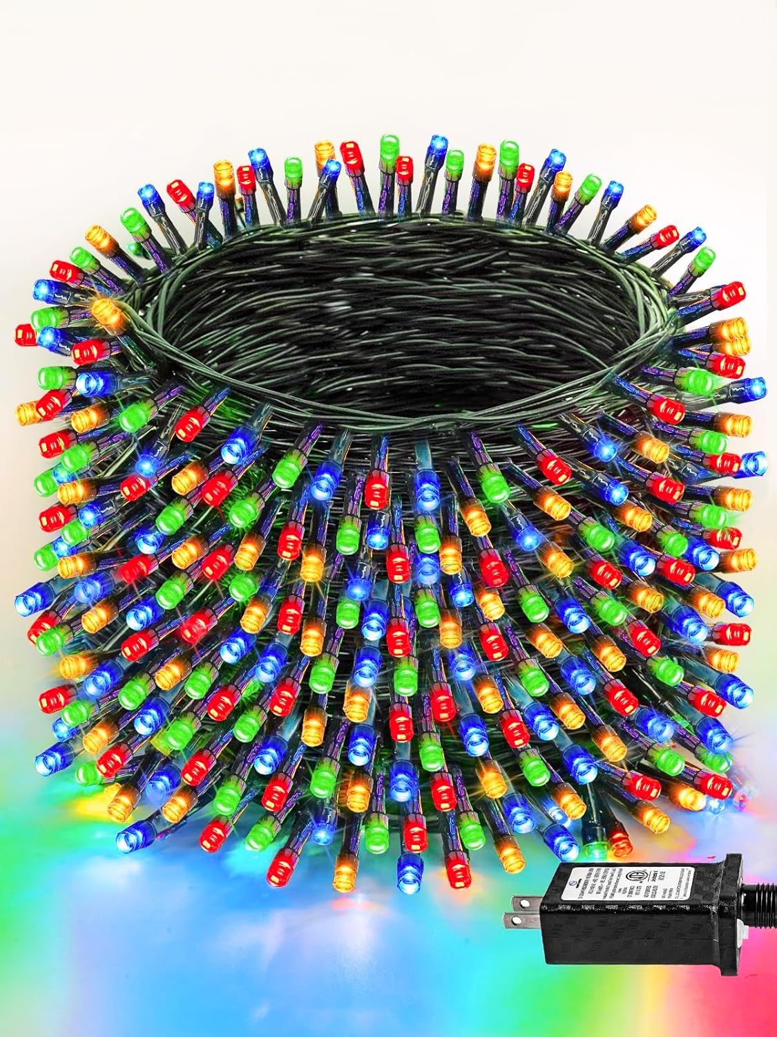 Upgraded 165FT 500 LED Multicolor Christmas String Lights Indoor & Outdoor, Memory Function & Timer & 8 Modes, Green Wire Waterproof String Lights for Xmas Tree Holiday Party Garden Decor (Multicolor)