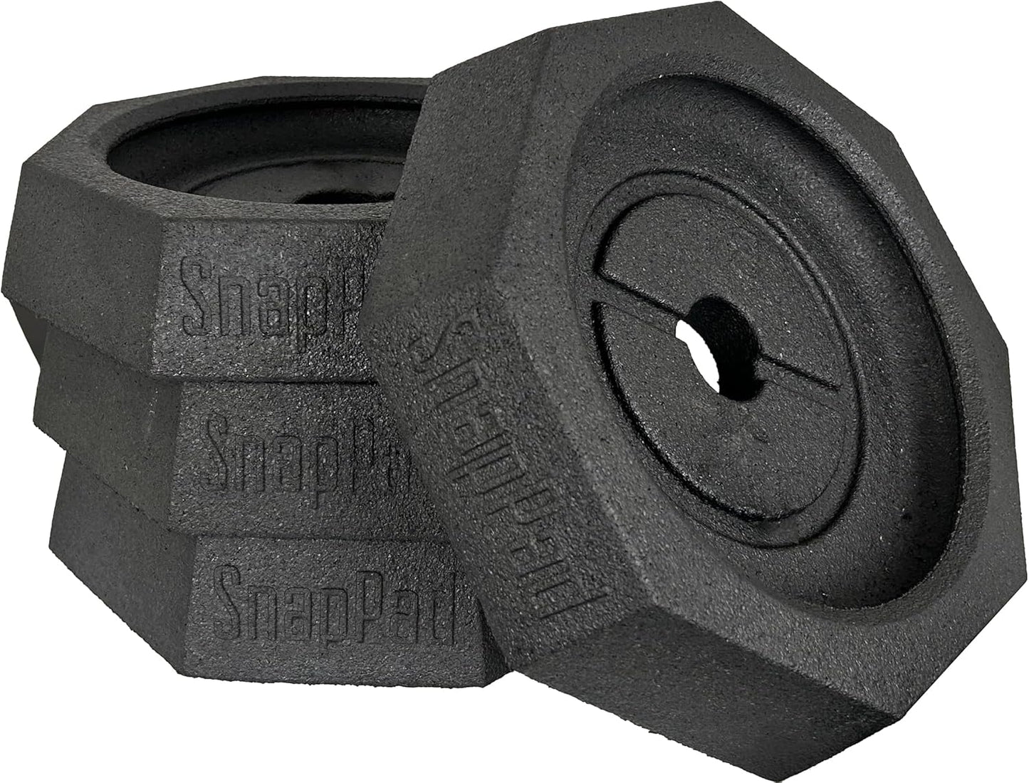 SnapPad Prime (4-Pack) | Four-Point RV Leveling Blocks Featuring 10" Round Jack Feet | Adds 316% Additional Surface Area, 8.9 lbs. Per Pad & 13.25" Width | Must-Have Camper Leveling Blocks