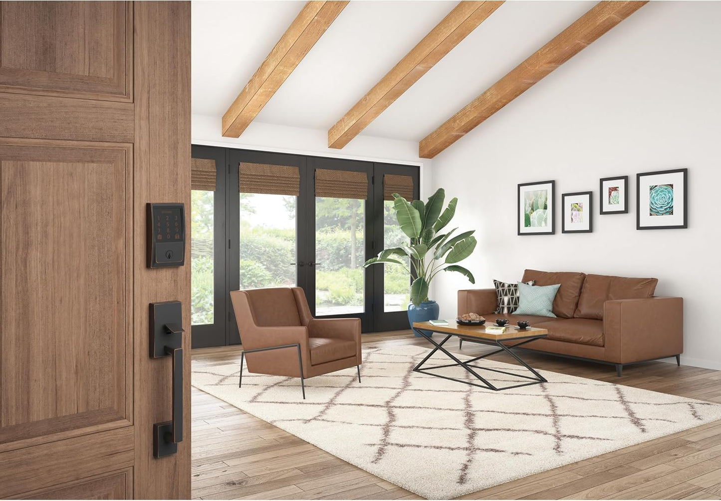 Schlage Encode Smart WiFi Deadbolt Lock for Front Door - Keyless Entry with App or Touchscreen - Works with Alexa, Hey Google, & Airbnb - Create Codes for Guests - Aged Bronze