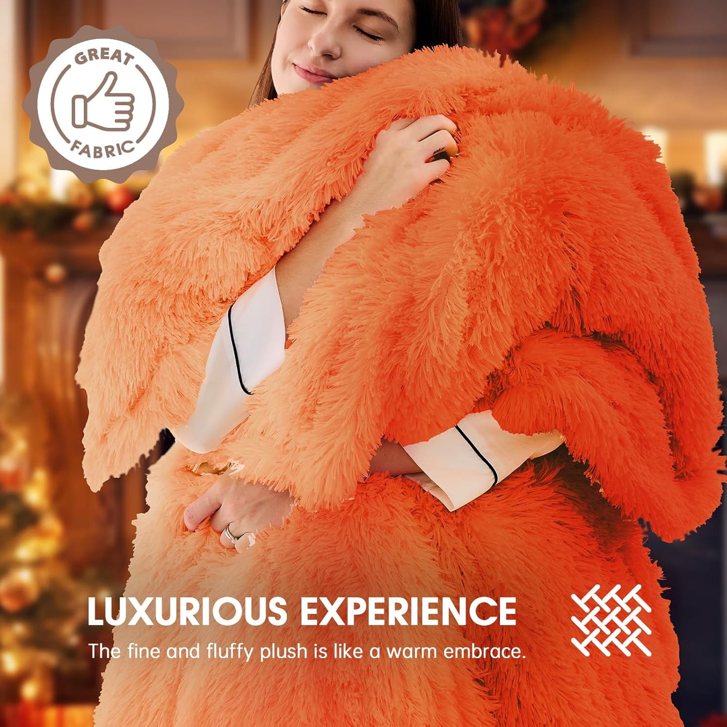 Heated Electric Blanket Queen–Faux Fur with Soft Thick SherpaWarm Winter Birthday Gifts for Women Grandma,Dual Control,10 Heat Settings,5 Time Settings, 84x90, Cocoa Brown