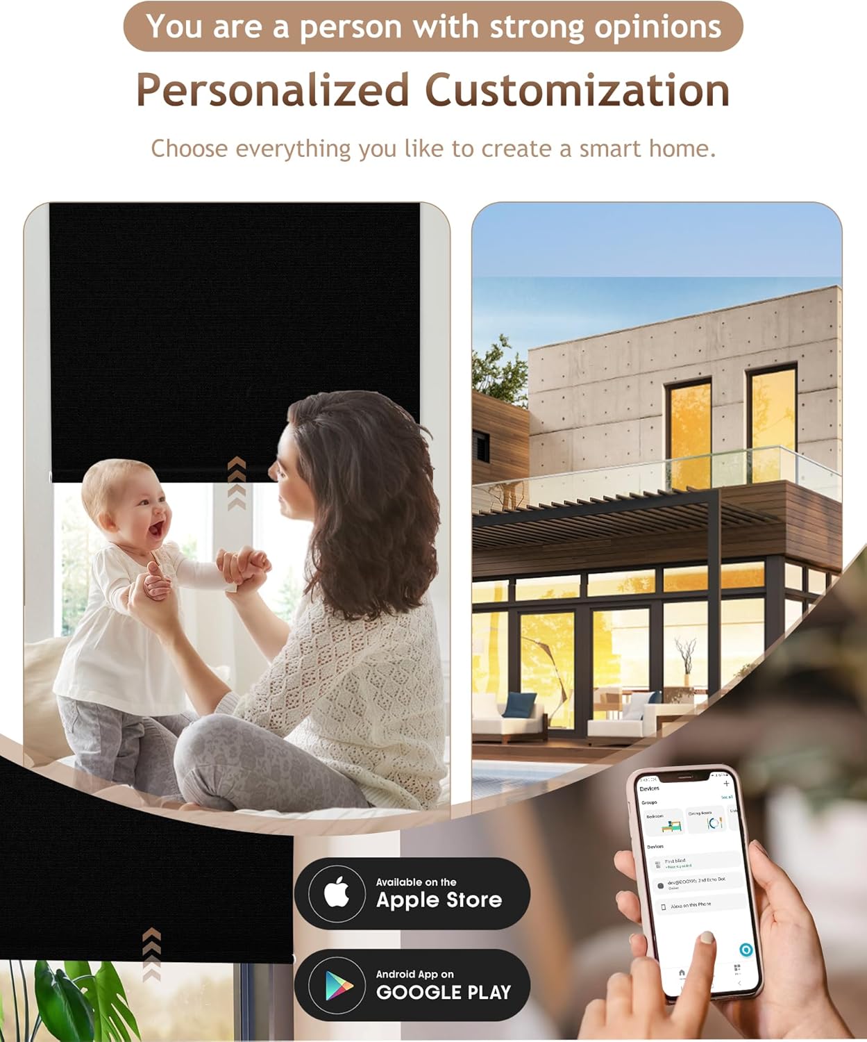 Kincmo Motorized Blinds with Remote,100% Blackout Motorized Roller Shades Work with Apple Homekit,Alexa,Google, Custom Electric Blinds with App,Voice Control (Vinyl Black)