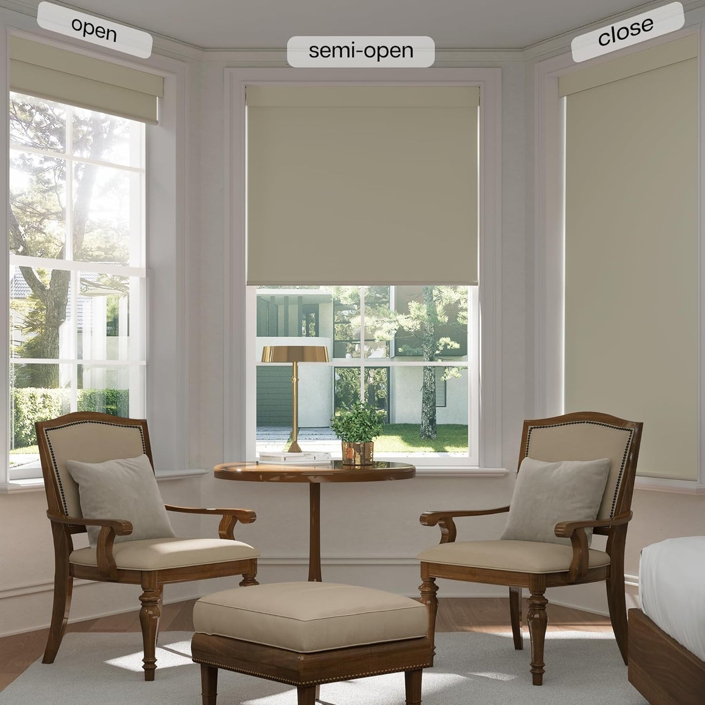 LazBlinds No Drill Blinds for Indoor Windows, Blackout Roller Shades, Cordless Window Blackout Blinds, Thermal Insulated Fabric UV Protection for Home and Office, 30.5" W x 72" H, Beige