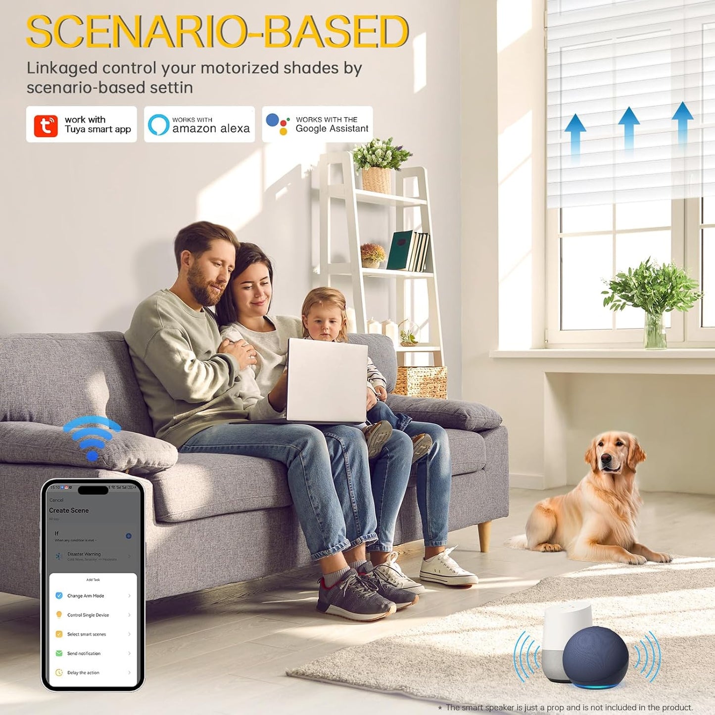 Smart Blinds Motor with Free Zigbee 3.0 Hub & 6-Month Rechargeable Battery, 8.8lb Load for 1.5"/38mm Tubes, 30dB Ultra Quiet, Compatible with Alexa/Google Home & Zebra/Roman/Roller Blinds