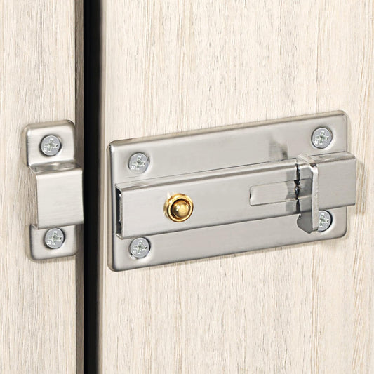 Alise Slide Bolt Gate Latch,Spring-Automatic Barrel Bolts Latches Safety Door Lock,Gate Hardware for Inside Door Fence Toilet Barn Pet Doors,Stainless Steel Bolt Latches,Brushed Finish,MS3000-LS