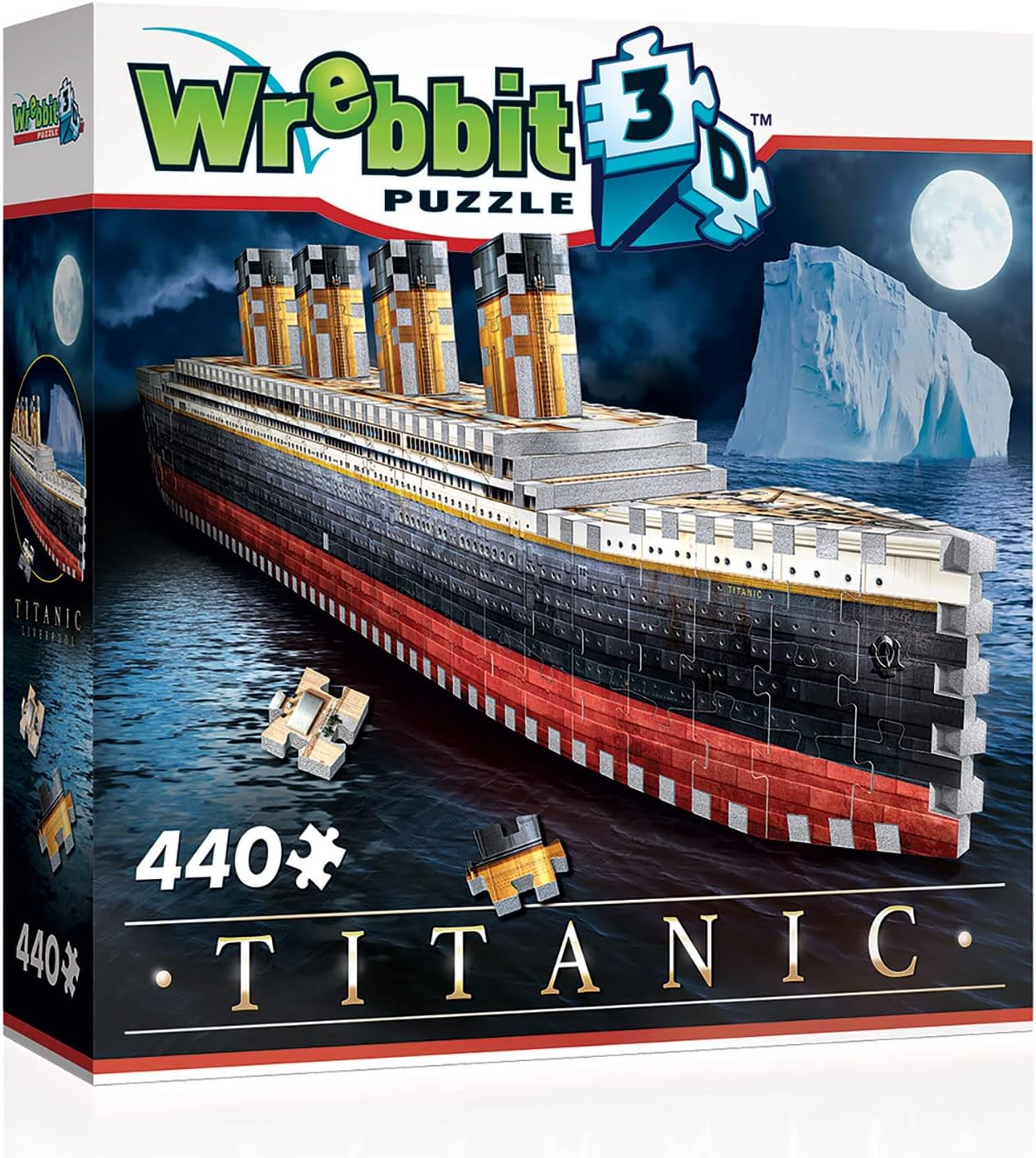 Wrebbit3D Titanic 3D Puzzle | 440 Jigsaw Puzzle Pieces | Historical Ship and Mythical Boat from Film and Movie